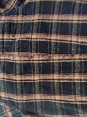 Flint And Tinder Men's New w/o Tags Large Espresso,Red,Tan Plaid Button-Up Shirt